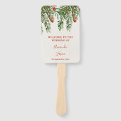 Feierliche Rote Berries Blätter Weihnachtsfeier Fächer (Vorderseite)