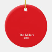 Feierliche Rote Farbenfrohe Weihnachtsbeleuchtung Keramik Ornament (Hinten)