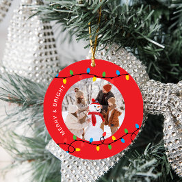 Feierliche Rote Farbenfrohe Weihnachtsbeleuchtung Keramik Ornament