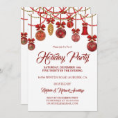 Feierliche Rote Feier Einladung (Vorne/Hinten)