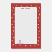 Feierliche Rote Firmenlogos Stars Peace, Joy Hope Post-it Klebezettel (Vorderseite)