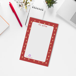 Feierliche Rote Firmenlogos Stars Peace, Joy Hope Post-it Klebezettel