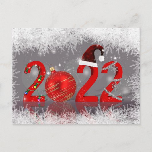 Feierliche Rote Frohe Weihnachten 2022 (Vorderseite)