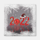 Feierliche Rote Frohe Weihnachten 2022 Magnet (Vorne)