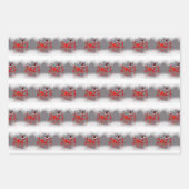 Feierliche Rote Frohe Weihnachten 2023 Geschenkpapier Set (Vorderseite)