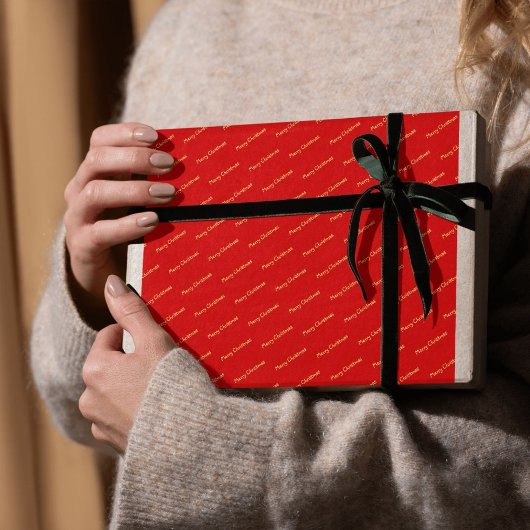 Feierliche Rote Frohe Weihnachten Geschenkpapier