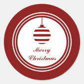 Feierliche Rote Frohe Weihnachten Runder Aufkleber (Vorderseite)