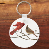 Feierliche Rote Kardinäle Schlüsselanhänger (Vorderseite)