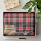 Feierliche Rote Karierte Belgische Malinois Weihna Seidenpapier (Geschenk)