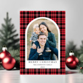 Feierliche Rote Karierte Foto Weihnachten