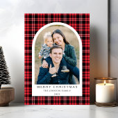 Feierliche Rote Karierte Foto Weihnachten