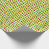 Feierliche Rote Karierte Streifen Urlaubsmuster Geschenkpapier (Ecke)