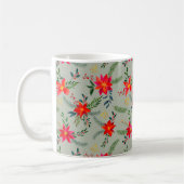Feierliche Rote Poinsettia Weihnachtsblume Kaffeetasse (Links)