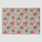 Feierliche Rote Poinsettia Weihnachtsblume Seidenpapier (Vorderseite)