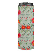 Feierliche Rote Poinsettia Weihnachtsblume Thermosbecher (Rückseite)