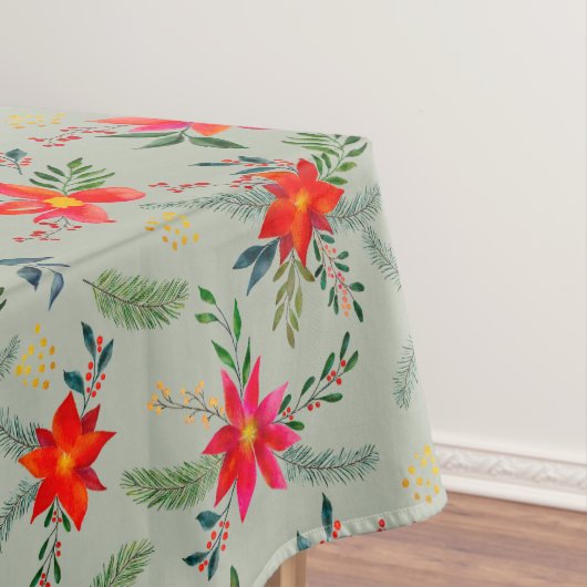 Feierliche Rote Poinsettia Weihnachtsblume Tischdecke (Beispiel)