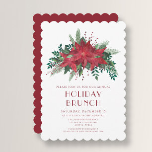 Feierliche Rote Poinsettia Weihnachtsfeier Einladung