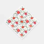 Feierliche Rote Pointsettia Blumenwasser Farbe. Serviette (Ecke)