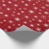 Feierliche Rote Schneeflocke Frohe Weihnachten Geschenkpapier (Ecke)