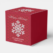 Feierliche Rote Schneeflocke Weihnachten Geschenkschachtel (Rückseite)