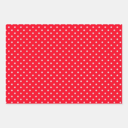 Feierliche Rote Schneeflocken Holly and Berries Geschenkpapier Set (Vorderseite 3)