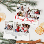 Feierliche Rote Schrift Frohe Weihnachten Acht Fot<br><div class="desc">Feiern Sie die Saison mit diesem festlichen roten Drehbuch Frohe Weihnachten acht Foto Urlaubskarte mit einer Touch von elegantem Charme. Das schicke Design präsentiert eine einfache rot-weiße Farbpalette, die den gemütlichen Geist des Winters widerspiegelt. Seine moderne und einzigartige Anziehungskraft und seine rustikale Formulierung schaffen ein perfektes Gleichgewicht zwischen saisonalen und...</div>