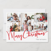 Feierliche Rote Schrift Frohe Weihnachten Acht Fot (Vorderseite)