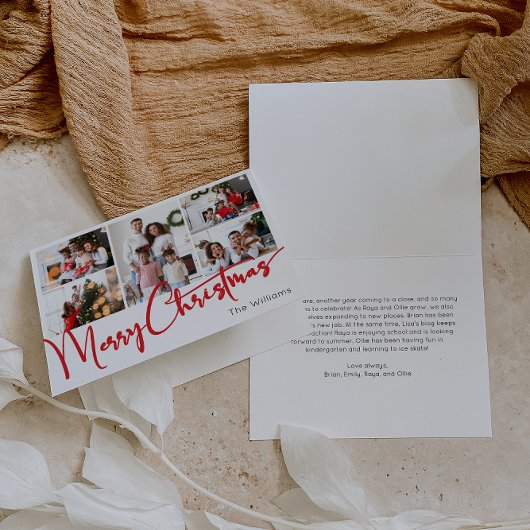 Feierliche Rote Schrift Frohe Weihnachten Falten 5