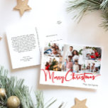 Feierliche Rote Schrift Frohe Weihnachten fünf Fot<br><div class="desc">Feiern Sie die Saison mit diesem festlichen roten Drehbuch Frohe Weihnachten fünf Foto Urlaub Postkarte mit einer Touch von elegantem Charme. Das schicke Design präsentiert eine einfache rot-weiße Farbpalette, die den gemütlichen Geist des Winters widerspiegelt. Seine moderne und einzigartige Anziehungskraft und seine rustikale Formulierung schaffen ein perfektes Gleichgewicht zwischen saisonalen...</div>