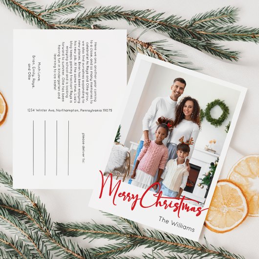 Feierliche Rote Schrift Frohe Weihnachten Vertikal