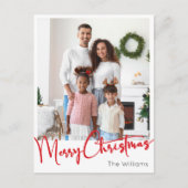 Feierliche Rote Schrift Frohe Weihnachten Vertikal (Vorderseite)