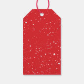 Feierliche rote Skripte frohe Weihnachten zu und v Geschenkanhänger (Rückseite)