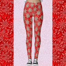 Feierliche Rote Sterne Happy Holiday Leggings