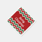 Feierliche Rote Streifen Frohe Weihnachten Serviette (Ecke)