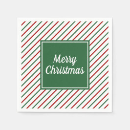 Feierliche Rote Streifen Weihnachten Serviette