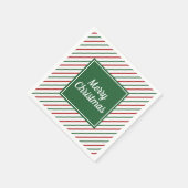 Feierliche Rote Streifen Weihnachten Serviette (Ecke)