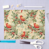 Feierliche Rote Vögel Seidenpapier (Handwerk)