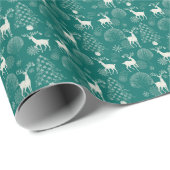 Feierliche rote Weihnachten, Winterwald. Geschenkpapier (Rolleneckpunkt)