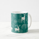 Feierliche rote Weihnachten, Winterwald. Kaffeetasse (VorderseiteRechts)