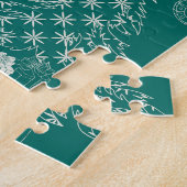 Feierliche rote Weihnachten, Winterwald. Puzzle (Seite)