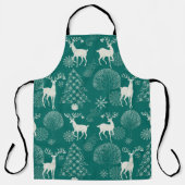 Feierliche rote Weihnachten, Winterwald. Schürze (Vorderseite)