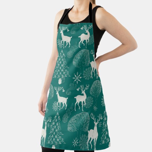 Feierliche rote Weihnachten, Winterwald. Schürze (InSitu)