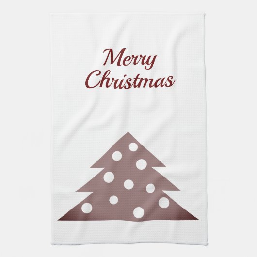 Feierliche Rote Weihnachtsbaum Holiday Küche Handt Geschirrtuch (Vertikal)