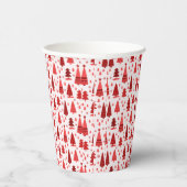 Feierliche Rote Weihnachtsbaumwälder Niedliches Mu Pappbecher (Rechts)