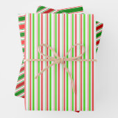 Feierliche, rote, weiße, grüne Weihnachtsmuster Geschenkpapier Set (Beispiel)
