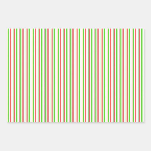 Feierliche, rote, weiße, grüne Weihnachtsmuster Geschenkpapier Set (Vorderseite)