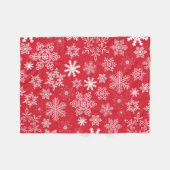Feierliche Rote Winter Schneeflocken Pattern Urlau Fleecedecke (Vorderseite (Horizontal))