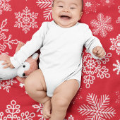 Feierliche Rote Winter Schneeflocken Pattern Urlau Fleecedecke