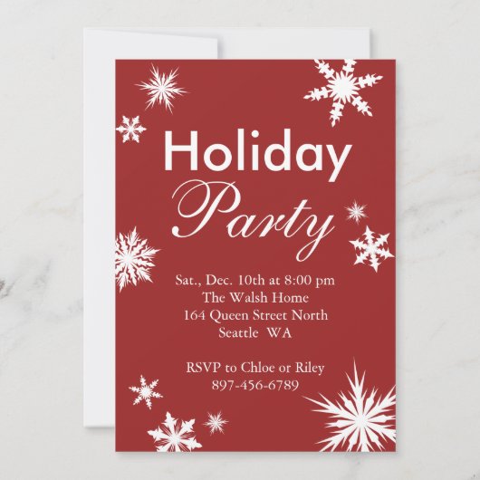 Feierliche Rote Zeit zum Trinken Champagner Einlad Einladung (Rückseite)