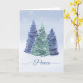 Feierliche Ruhe mit Evergreen Trees Karte (Gelbe Blume)